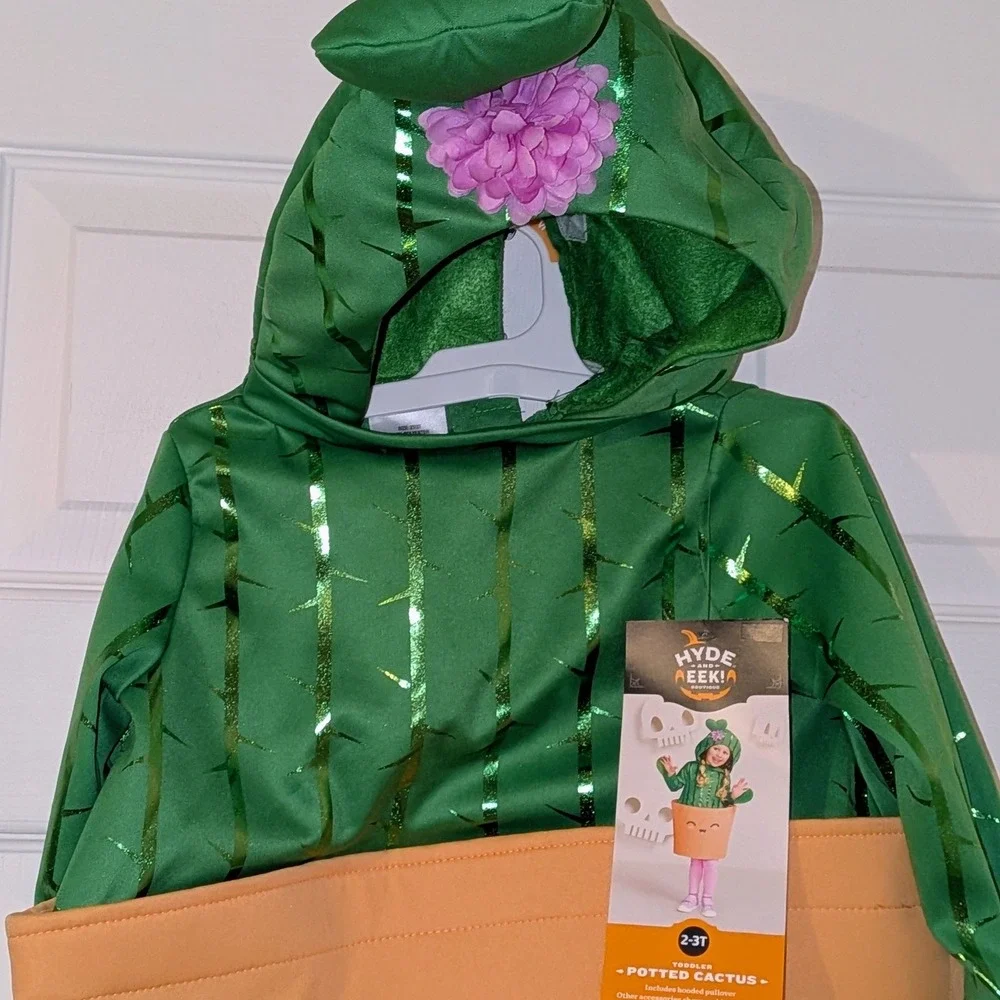 Hyde and Eek Boutique Potted Cactus Toddler Halloween Costume 2T-3T‎ Green New
